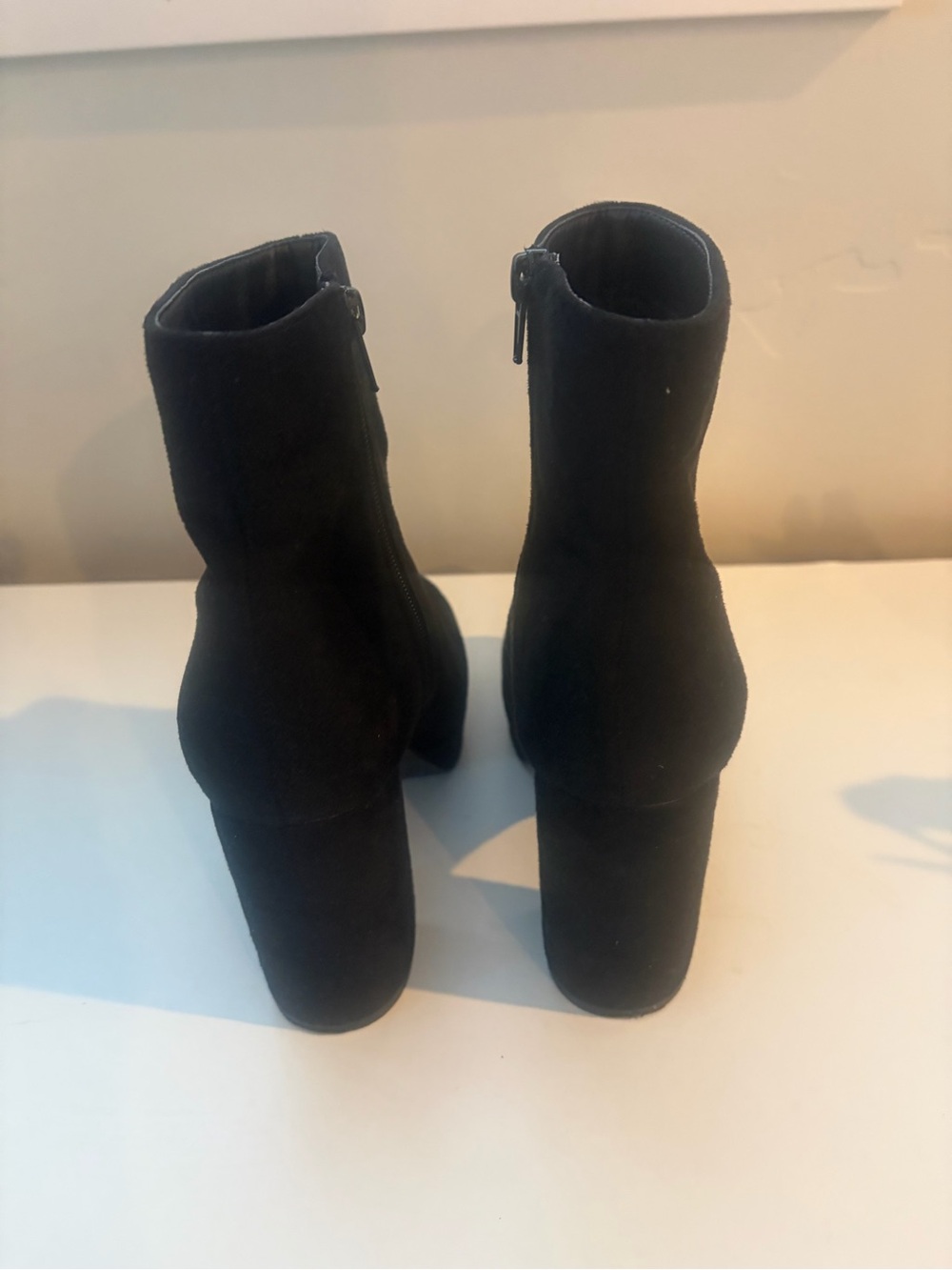 Lulu's Black Suede Platform Ankle Booties with Block Heel - Picture 6 of 6